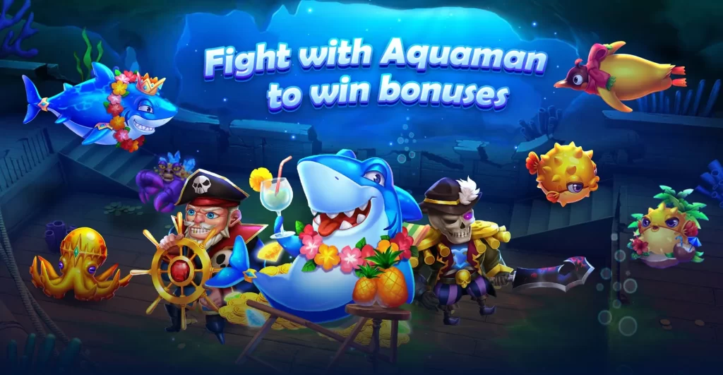 5 Fishing Games Fight with Aquaman to win bonuses by VA Gaming Game Casino Provider Developer